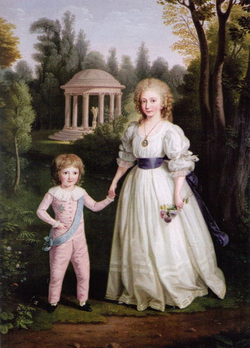 Marie Therese and Louis Charles of France, vintage artwork by Ludwig Guttenbrunn, 12x8" (A4) Poster