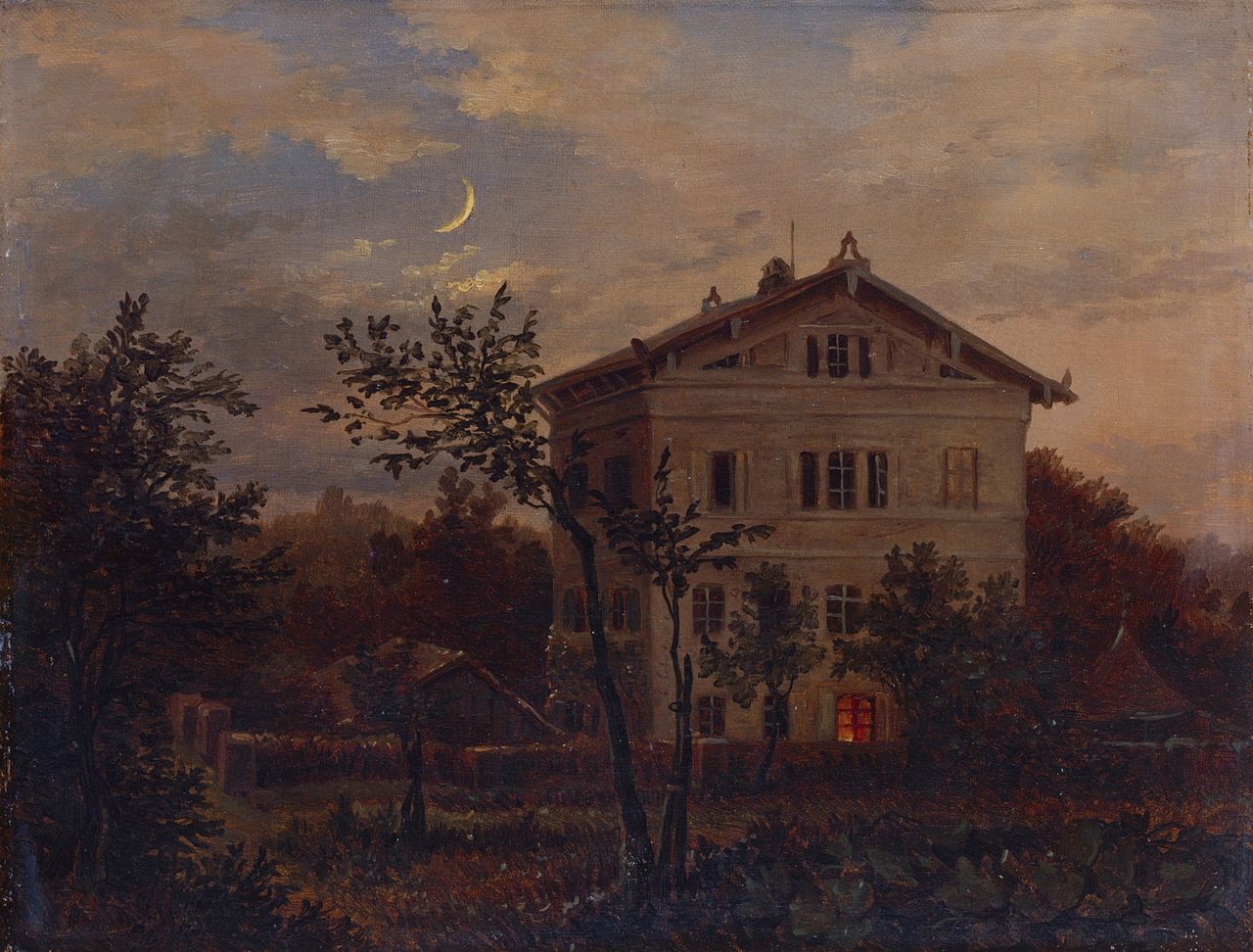 Carus House in Pillnitz, vintage artwork by Carl Gustav Carus, 12x8" (A4) Poster
