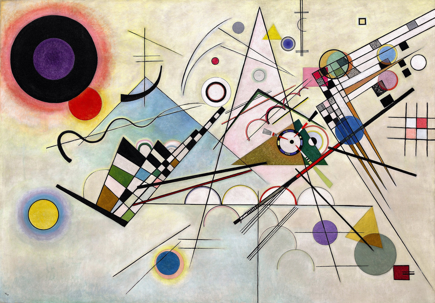 Composition 8, vintage artwork by Wassily Kandinsky, 12x8" (A4) Poster