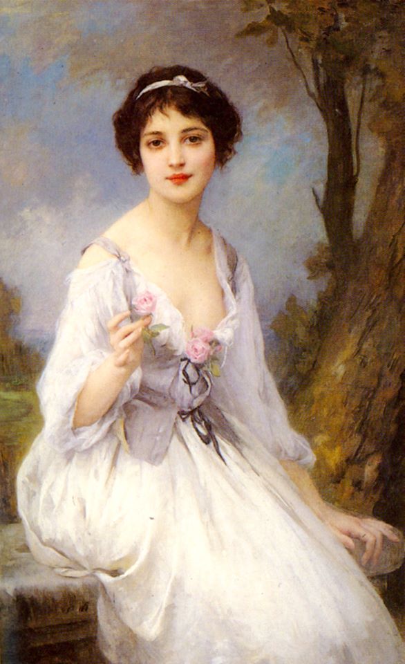 The Pink Rose by Charles-Amable Lenoir,A3(16x12")Poster