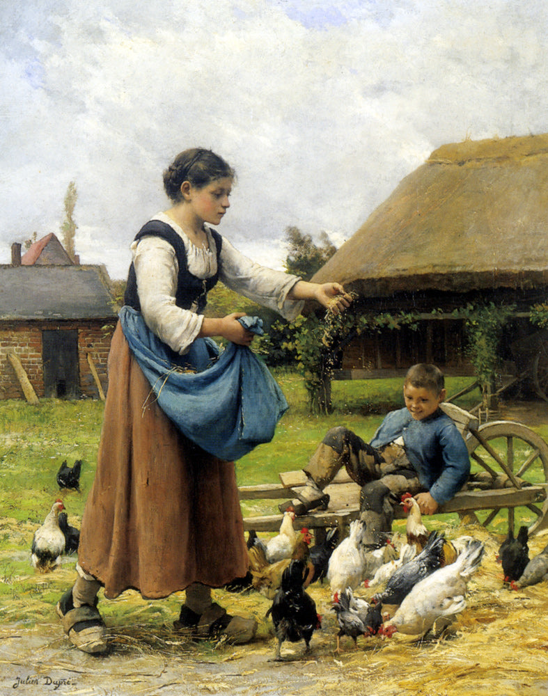 In The Farmyard by Julien Dupre,A3(16x12")Poster