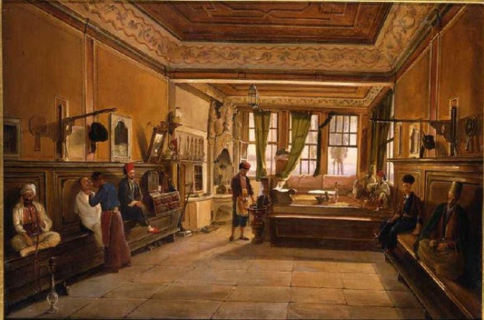 Barber Shop in Constantinople, vintage artwork by Frans Vervloet, A3 (16x12") Poster Print