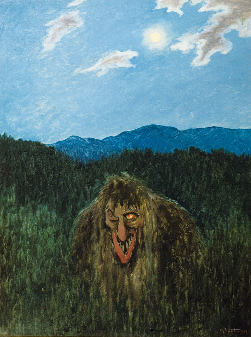 Skovtrold, vintage artwork by Theodor Severin Kittelsen, 12x8" (A4) Poster