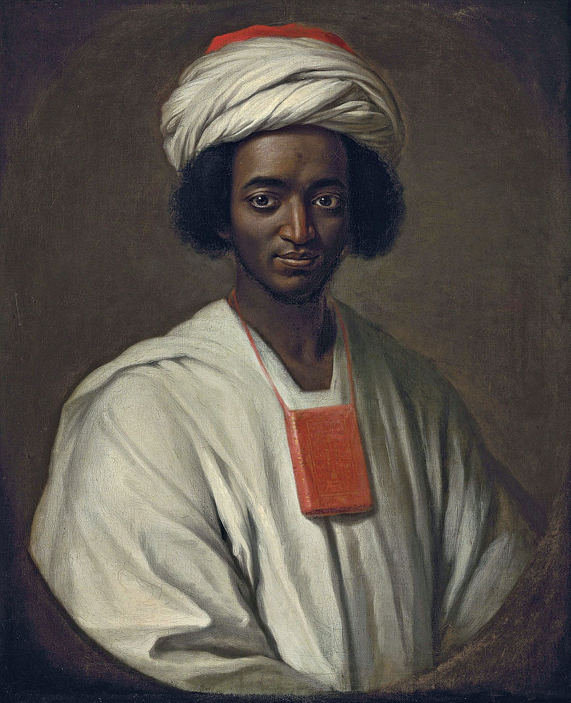 Portrait of Ayuba Suleiman Diallo, called Job ben Solomon, in African dress, vintage artwork by William Hoare, 12x8" (A4) Poster