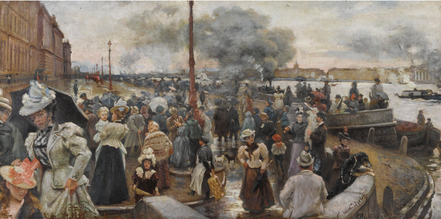 In Expectation of the Tsar, vintage artwork by Nikolai Shabunin, 12x8" (A4) Poster