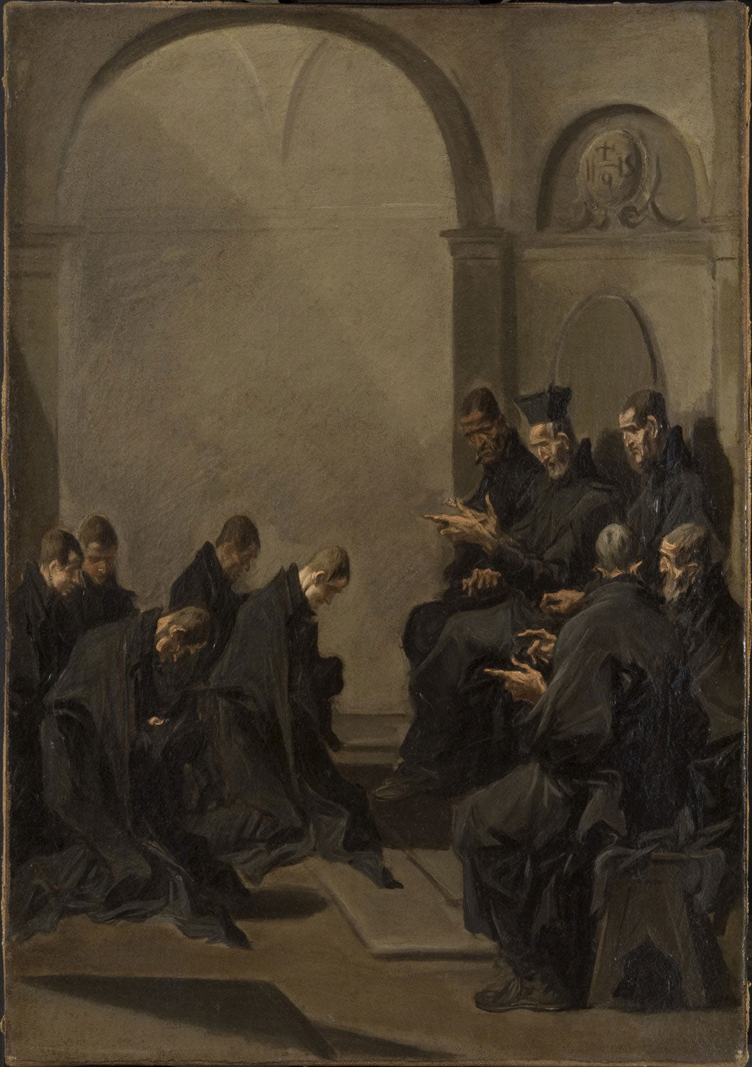 Sermon to Jesuit Novices, vintage artwork by Alessandro Magnasco, 12x8" (A4) Poster