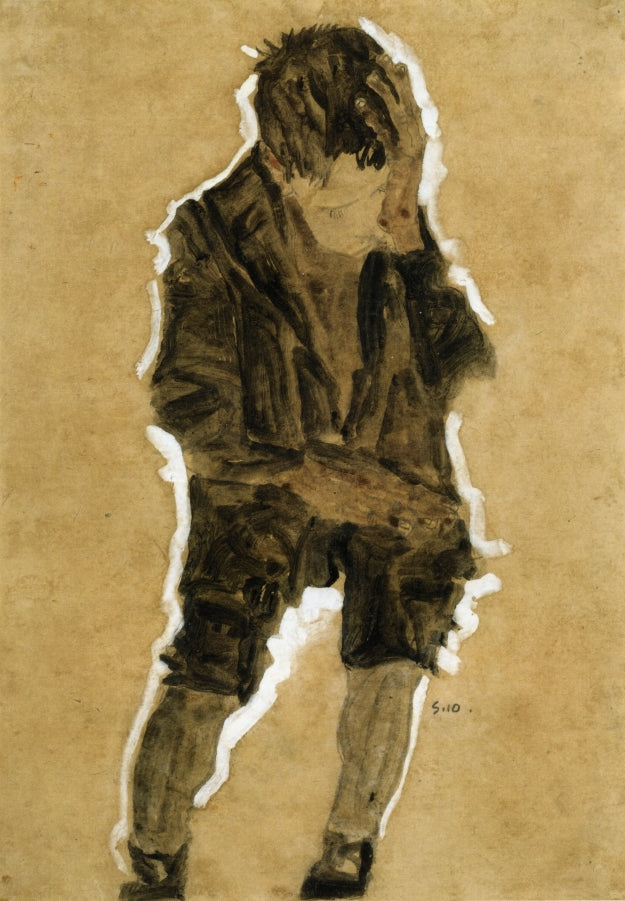 Boy with Hand to Face by Egon Schiele,16x12(A3) Poster