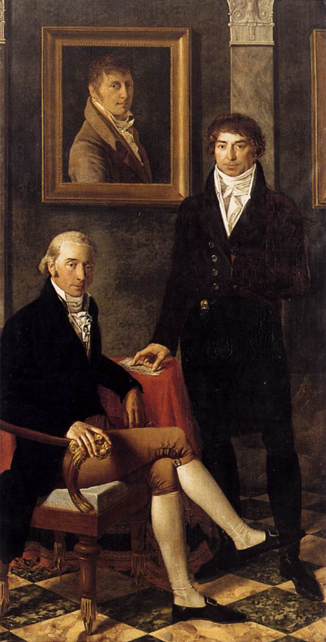 Portrait of François Wynckelman, François van der Donckt and Joseph Odevaere, vintage artwork by Joseph-Denis Odevaere, 12x8" (A4) Poster