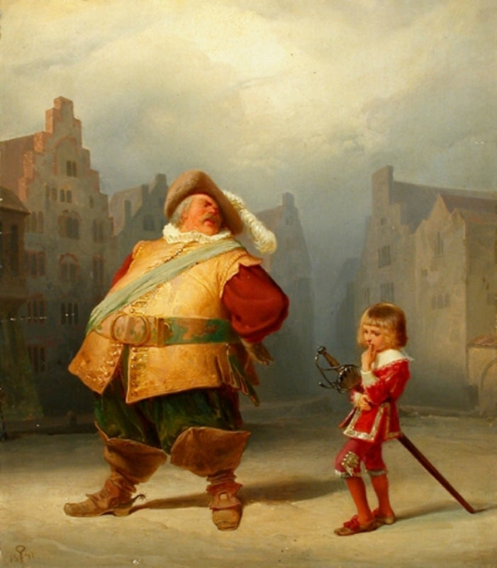 Falstaff and His Page, vintage artwork by Adolph Schroedter, A3 (16x12") Poster Print