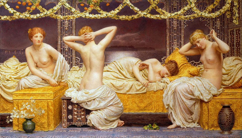 Summer Night, vintage artwork by Albert Joseph Moore, A.R.W.S., 12x8" (A4) Poster