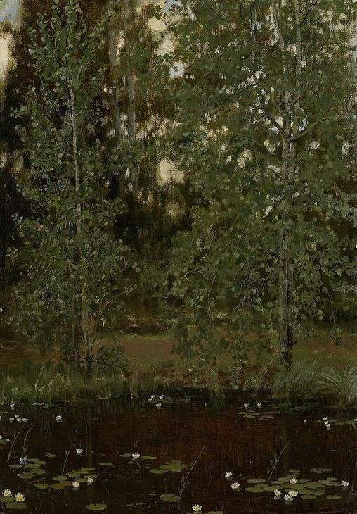 Pond in Akhtyrka, vintage artwork by Viktor Mikhaylovich Vasnetsov, 12x8" (A4) Poster