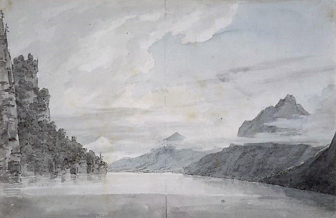 Lake of Lucerne, vintage artwork by John Robert Cozens, 12x8" (A4) Poster