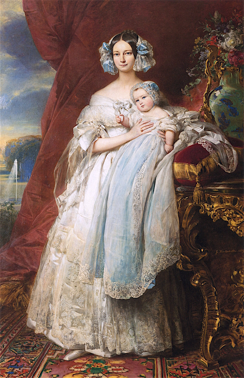 Helene Louise Elizabeth de Mecklenburg Schwerin, Duchess of Orleans, and Her Son, the Count of Paris, vintage artwork by Franz Xavier Winterhalter, A3 (16x12") Poster Print