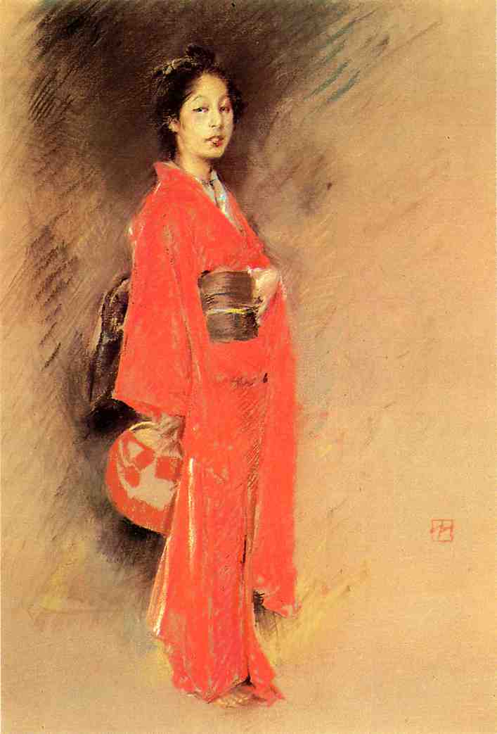 The Orange Kimono by Robert Frederick Blum,A3(16x12")Poster