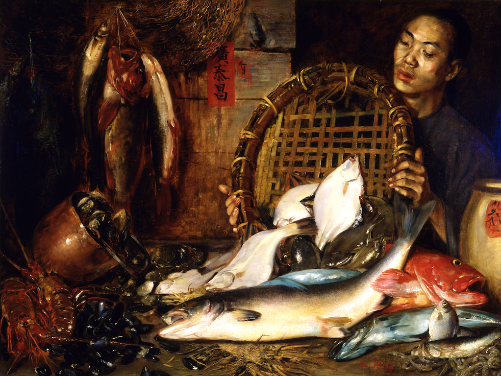 The Chinese Fishmonger by Theodore Wores,A3(16x12")Poster
