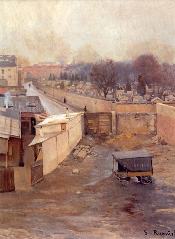 Cimetiere de Montmartre by Santiago Rusinol Prats,A3(16x12")Poster