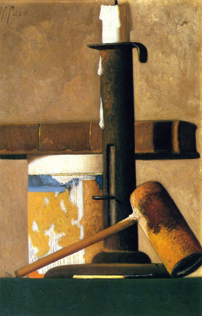 Candlestick, Pipe and Mug, vintage artwork by John Frederick Peto, 12x8" (A4) Poster