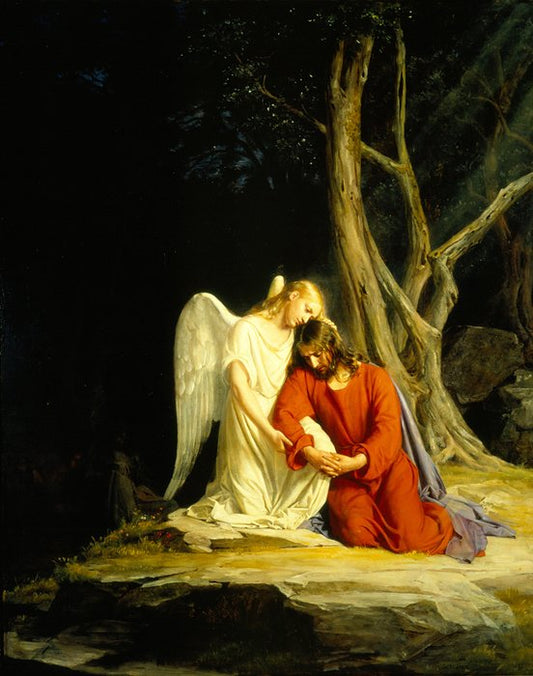 Christ in Gethsemane (Kristus i Gethsemane), vintage artwork by Carl Heinrich Bloch, 12x8" (A4) Poster