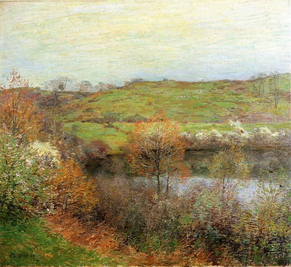 Buds and Blossoms, vintage artwork by Willard Leroy Metcalf, 12x8" (A4) Poster