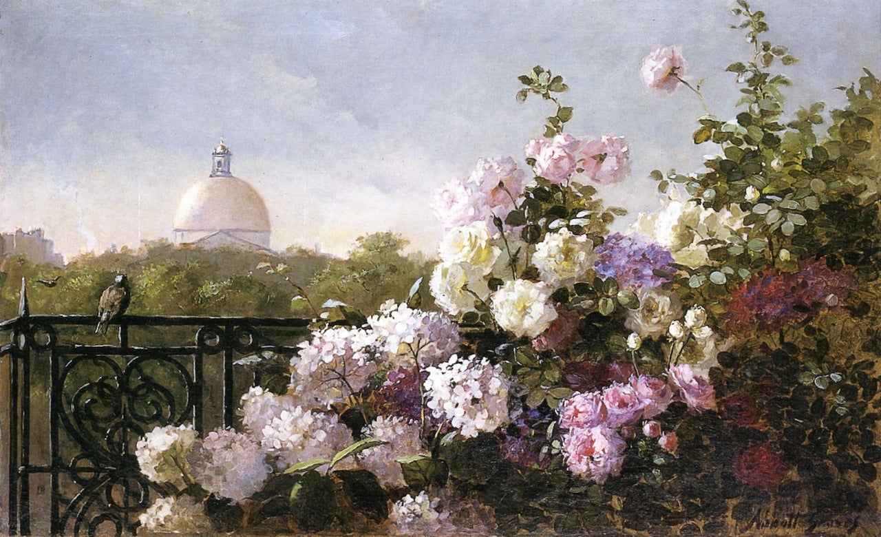 From the Terrace (the Boston State House in the Distance), vintage artwork by Abbott Fuller Graves, 12x8" (A4) Poster