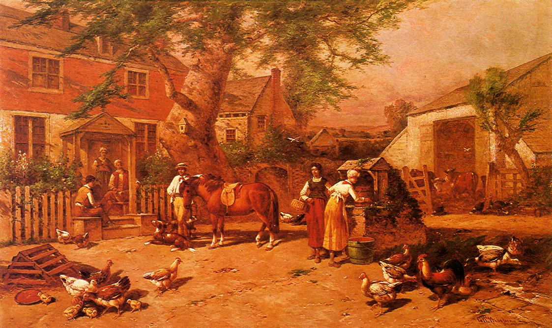 After the Day's Toil, vintage artwork by George Washington Nicholson, 12x8" (A4) Poster