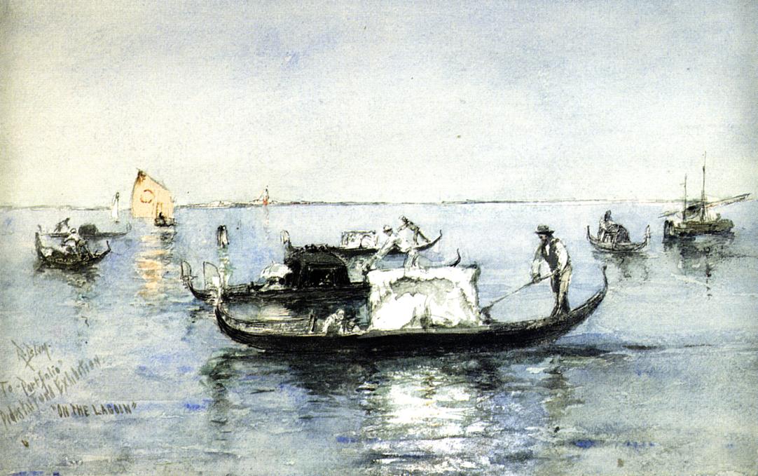 On the Lagoon, Venice by Robert Frederick Blum,A3(16x12")Poster