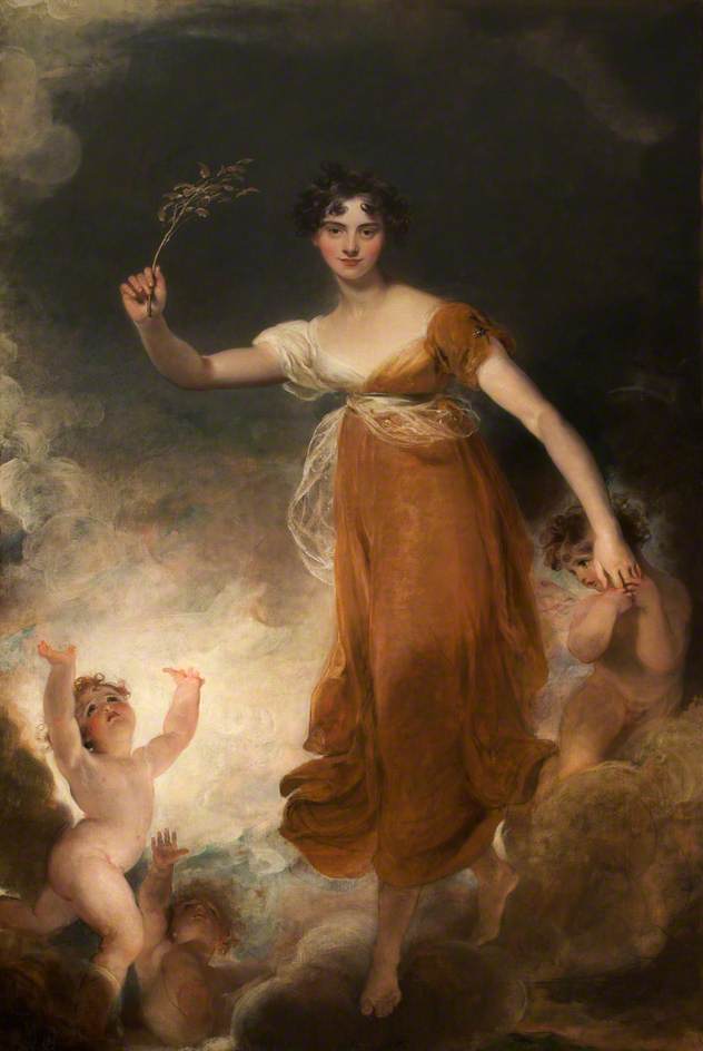 Giorgiana Maria Leicester, Lady de Tabley as 'Hope', vintage artwork by Thomas Lawrence, 12x8" (A4) Poster