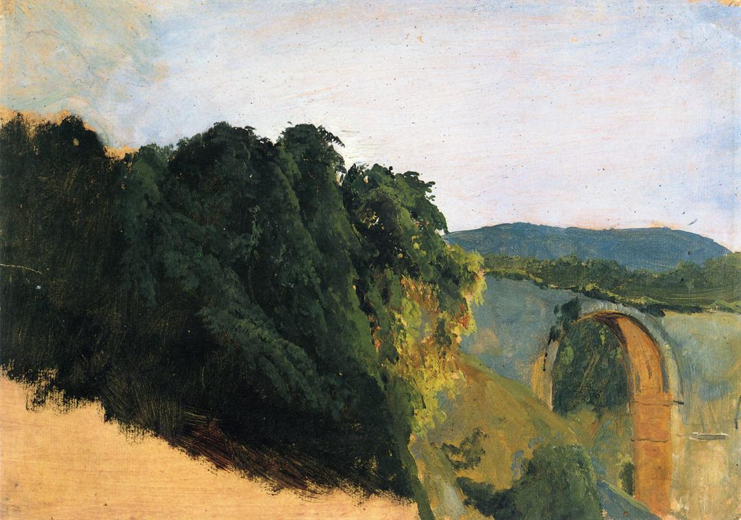 Augustan Bridge at Narni (unfinished), vintage artwork by Carl Blechen, A3 (16x12") Poster Print