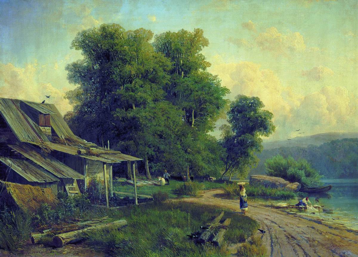 View in Pargolovo, vintage artwork by Feodor Vasilyev, 12x8" (A4) Poster