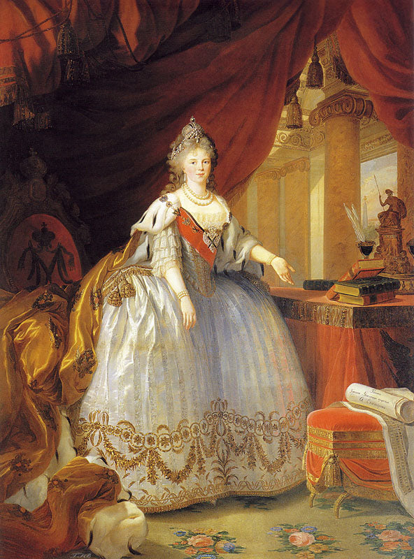 Empress Maria Feodorovna, vintage artwork by Élisabeth Vigee-Lebrun, 12x8" (A4) Poster