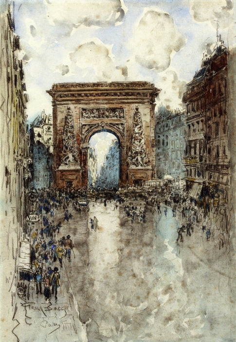 La Porte St. Denis, Paris by Frank Myers Boggs,A3(16x12")Poster