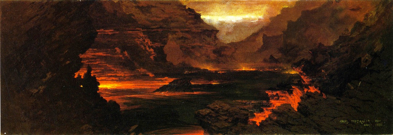 Hilo, Hawaii, vintage artwork by Jules Tavernier, 12x8" (A4) Poster