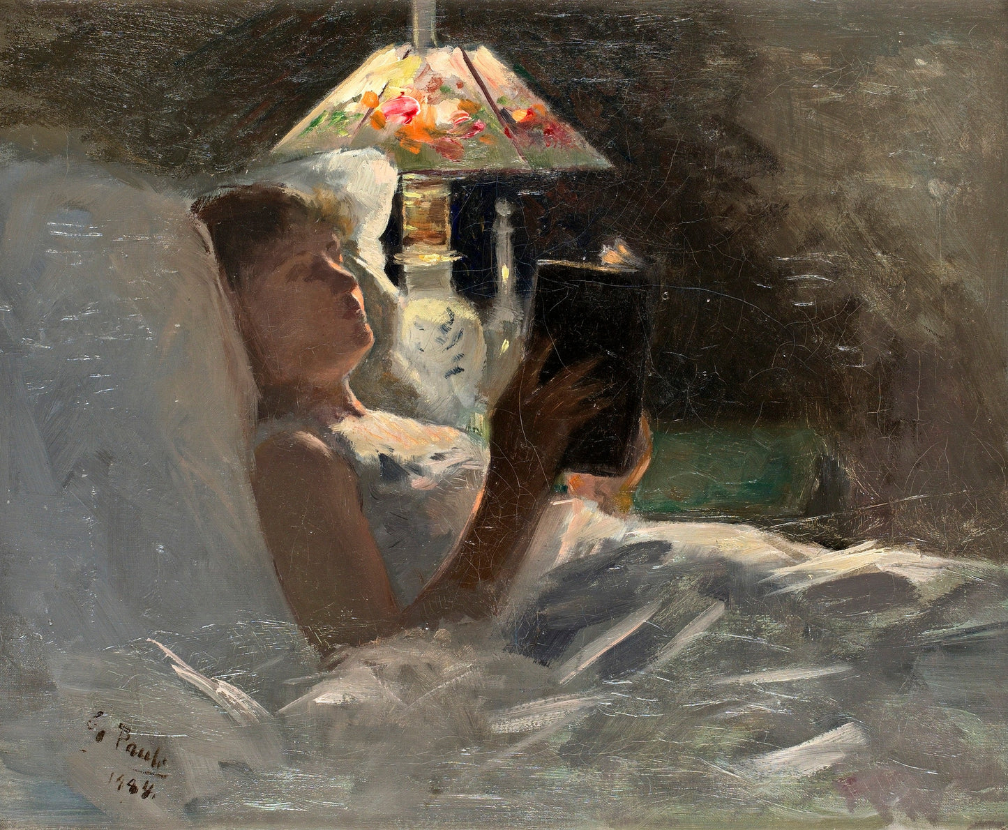 The Reading Light by Georg Pauli,A3(16x12")Poster