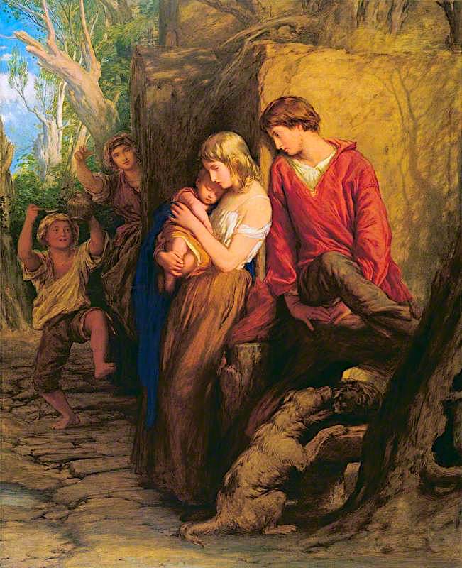 First Love, vintage artwork by William Mulready, 12x8" (A4) Poster