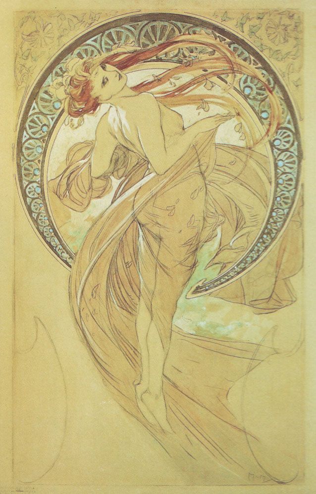 Study for Dance (The Arts) by Alfons Mucha,A3(16x12")Poster