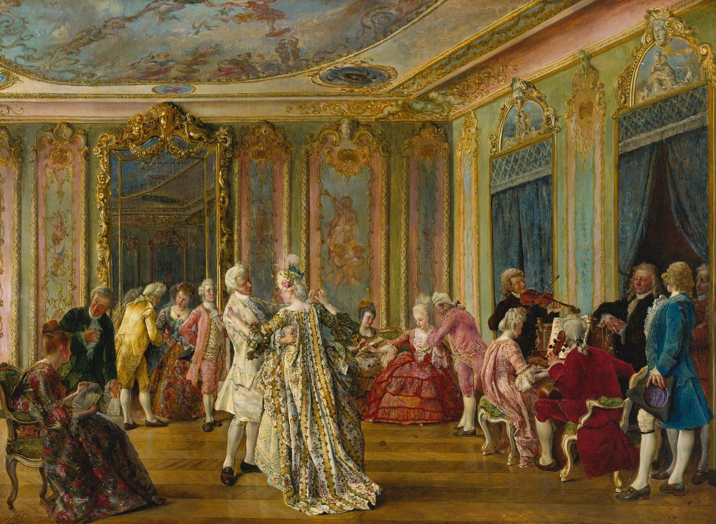 An Evening's Entertainment, vintage artwork by Ignacio de Leon y Escosura, 12x8" (A4) Poster