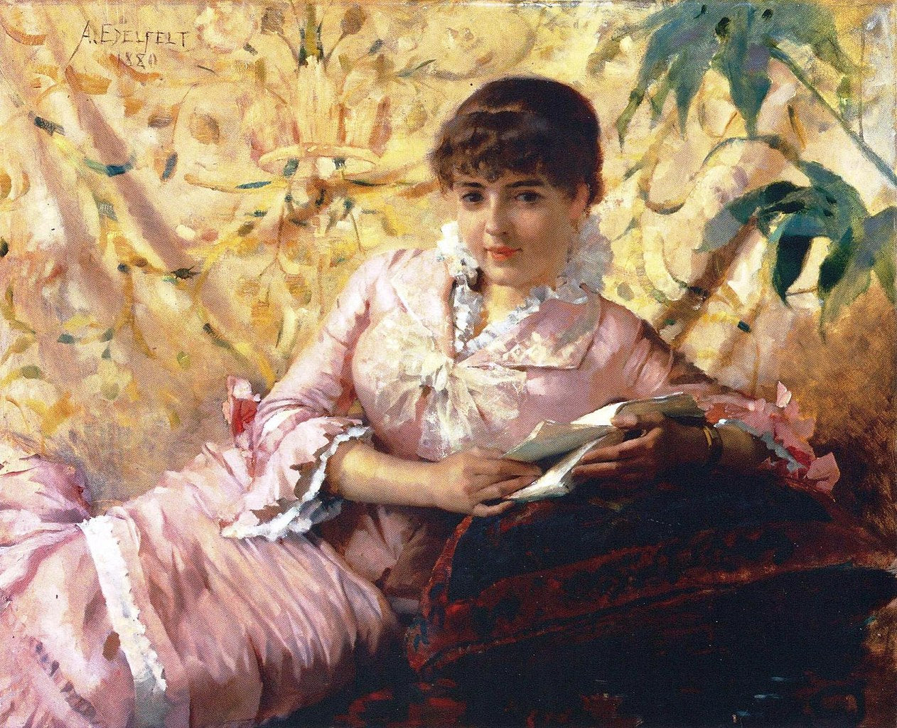 Parisienne Reading by Albert Edelfelt,A3(16x12")Poster
