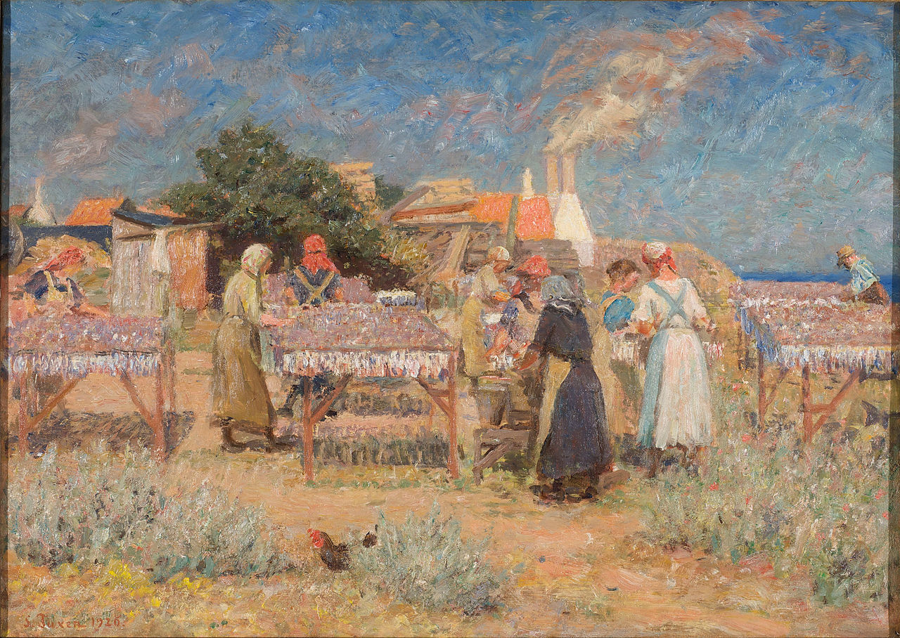 Sun drying herrings by Laurits Tuxen,A3(16x12")Poster
