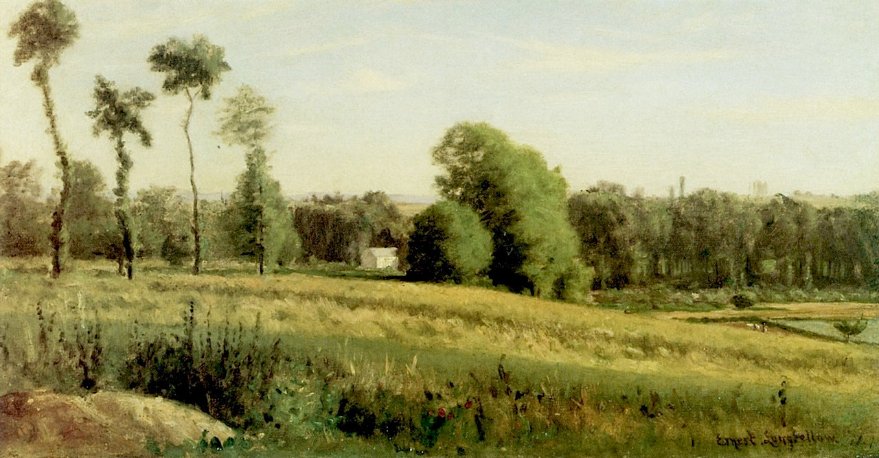 Landscape in France, vintage artwork by Ernest Wadsworth Longfellow, 12x8" (A4) Poster