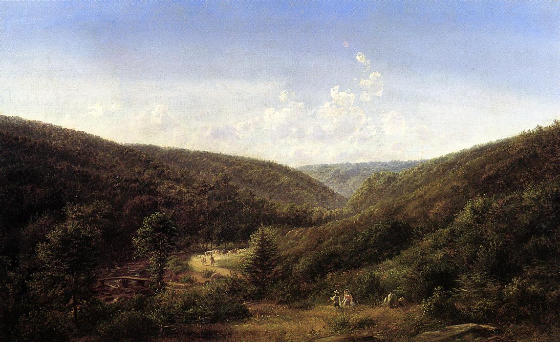 Countryside along the Susquehanna, vintage artwork by Ferdinand Richardt, A3 (16x12") Poster Print