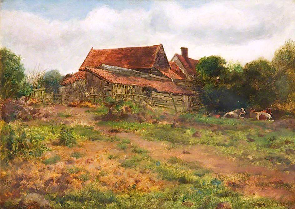Landscape, Hampstead, vintage artwork by Sir John Everett Millais, 12x8" (A4) Poster