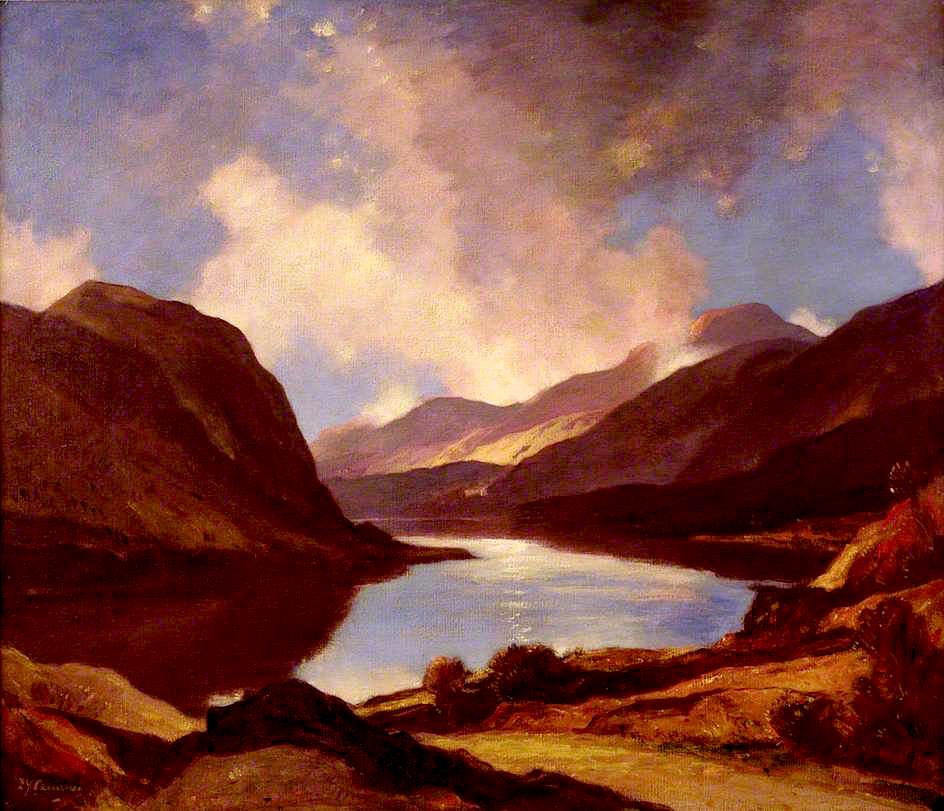 Loch Lubnaig, vintage artwork by Sir David Young Cameron, RA, 12x8" (A4) Poster