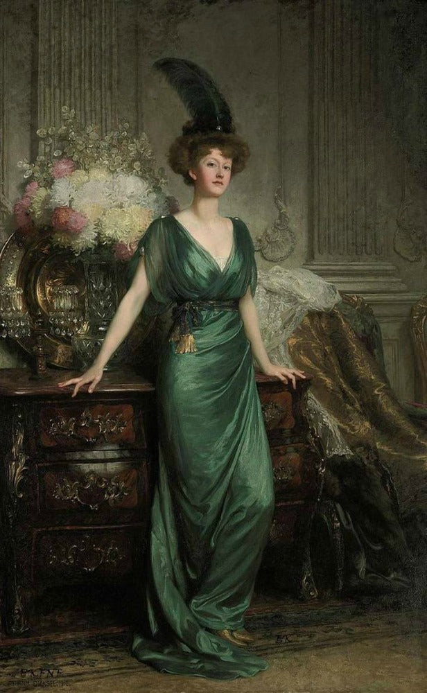 Mrs. Ernest Guiness, vintage artwork by Sir Francis Bernard (Frank) Dicksee, 12x8" (A4) Poster