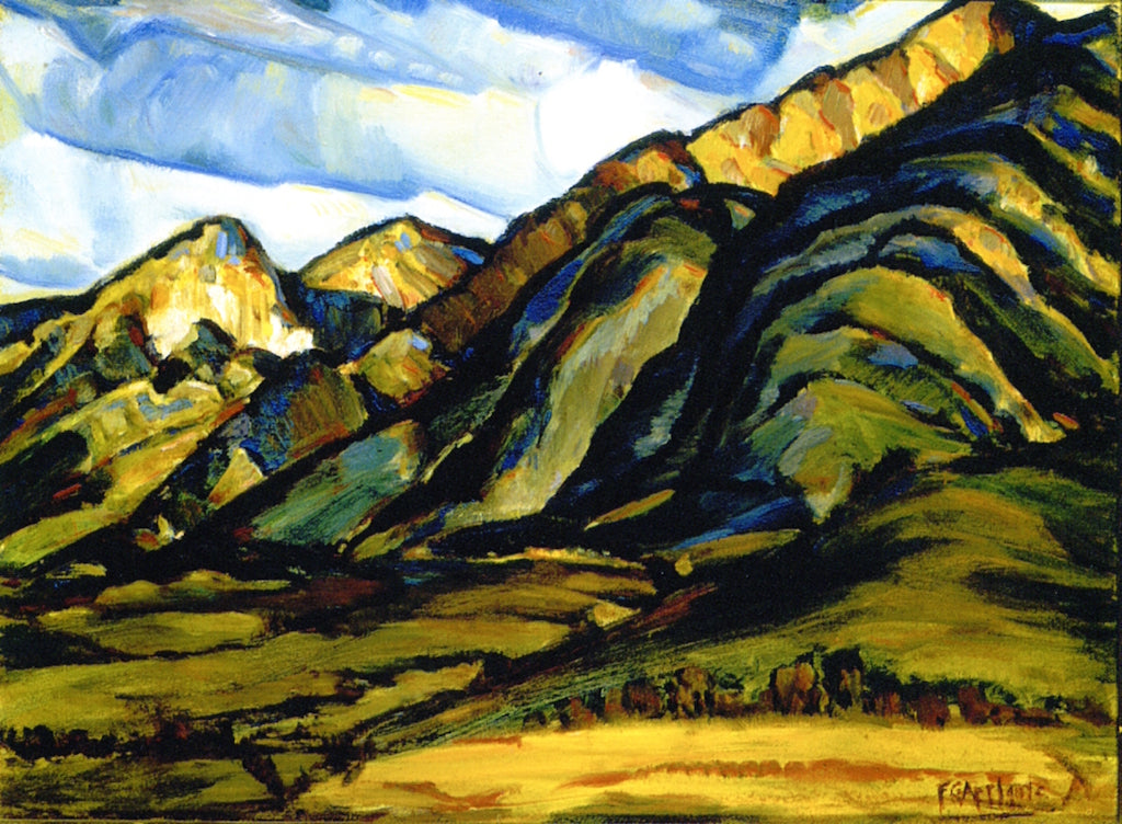 Taos Mountain Landscape, vintage artwork by Frank Applegate, 12x8" (A4) Poster