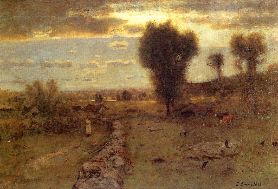 The Clouded Sun, vintage artwork by George Inness, 12x8" (A4) Poster