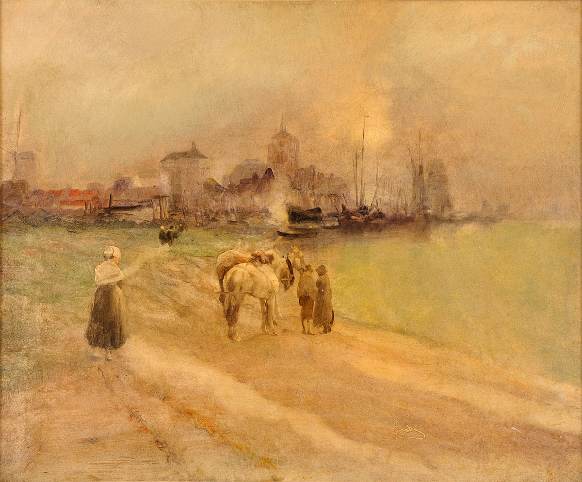Town on the Lower Rhine by Wilhelm Schreuer,A3(16x12")Poster