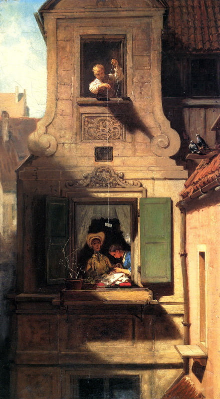 The intercepted love letter, vintage artwork by Carl Spitzweg, A3 (16x12") Poster Print