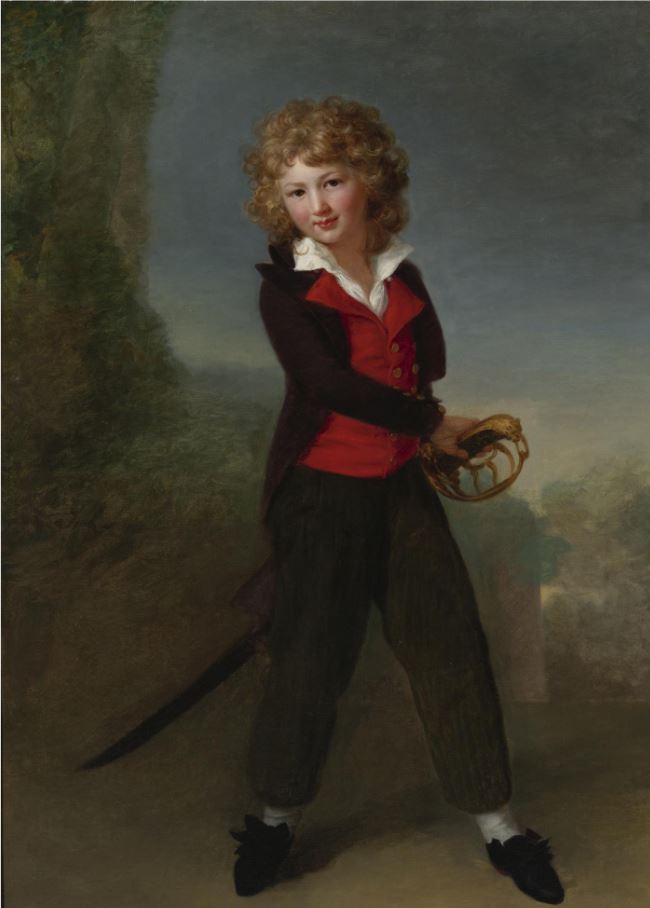 Portrait of the young Count Felix de Narbonne Pelet, vintage artwork by Henri-Pierre Danloux, 12x8" (A4) Poster