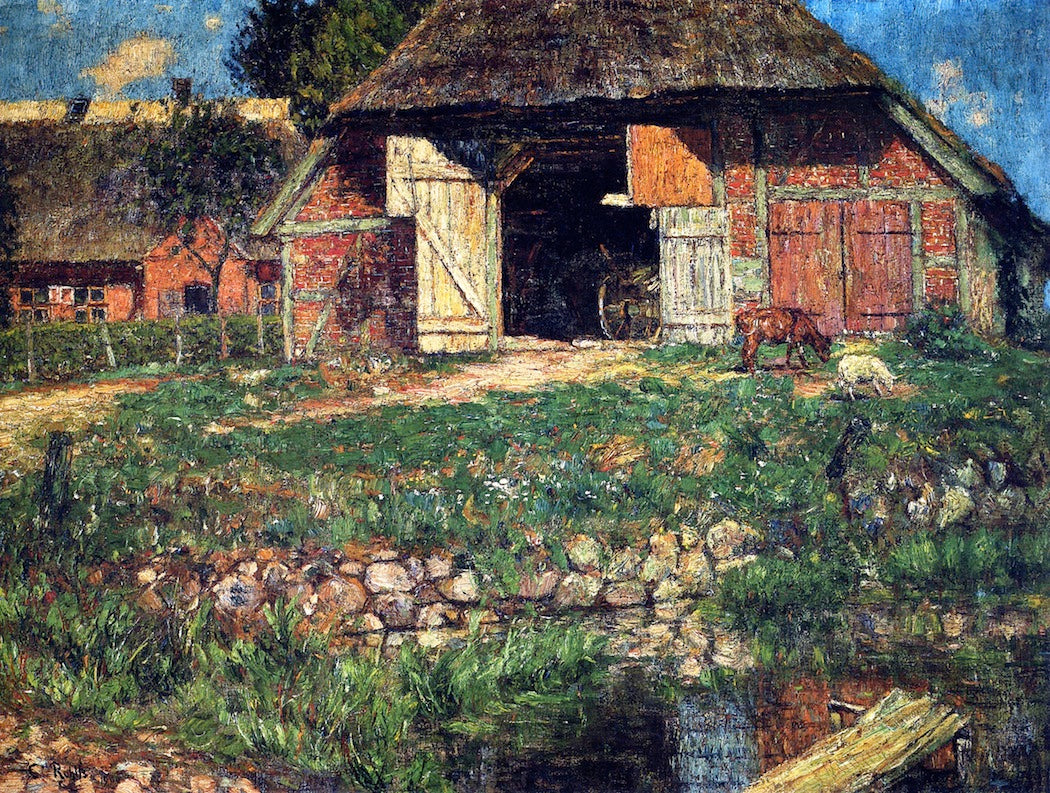 Holstein Farm, vintage artwork by Christian Rohlfs, 12x8" (A4) Poster