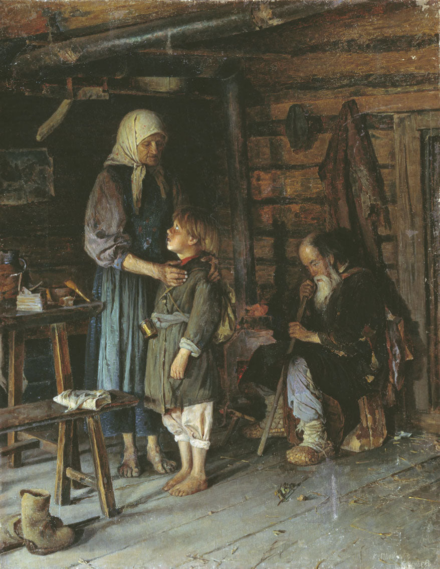 Beggar Family by Konstantin Pyneyev,A3(16x12")Poster